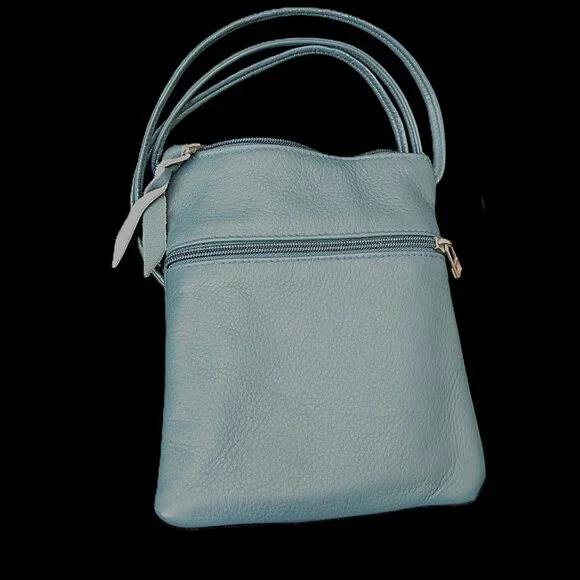 Sven Berkeley Crossbody Bag Dark Teal Leather EUC - Picture 4 of 5